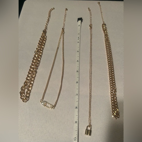 Gold Layered Chain Necklace Set for Women - 4 Pack - Picture 3 of 6